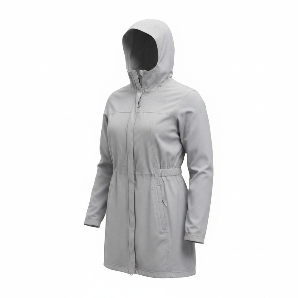 The‎ North Face Parka Jacket Womens LGray Hooded Cinched Waist Softshell hoodie